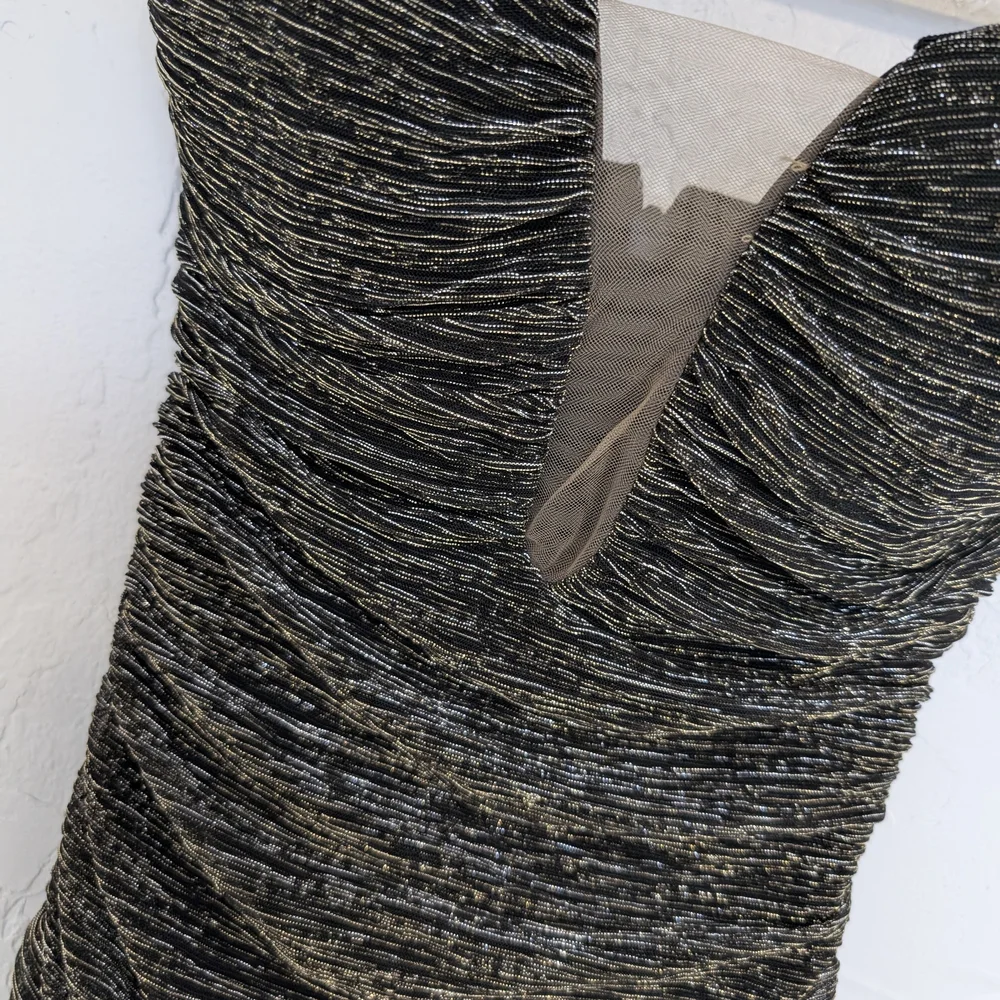 NWT JLUXLABEL Strapless Black and Gold Dress - Picture 2 of 7